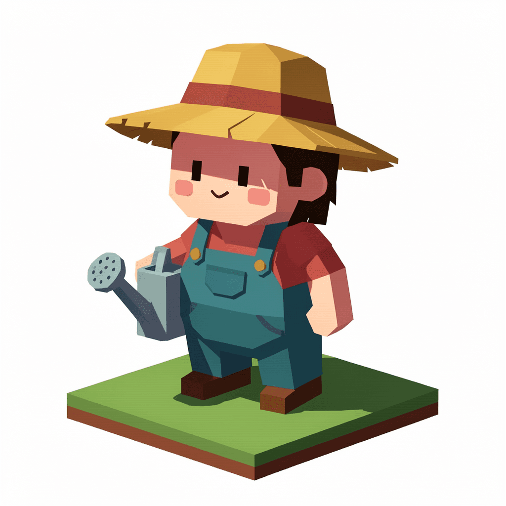 Harvy low-poly mascot ready to join